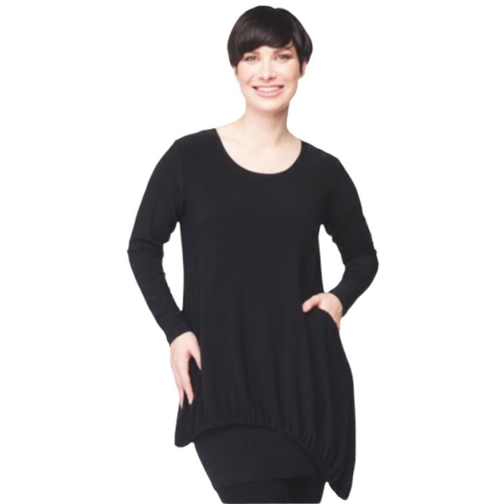 * NEW Sympli Metro 3/4 Sleeve Tunic in Black Size 10